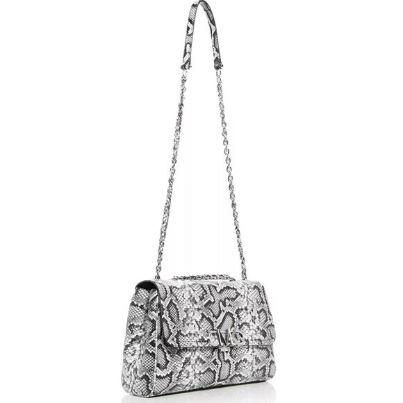 Michael Kors $558 Embossed Leather Snake XL Crossbody Bag NWT - Picture 2 of 11